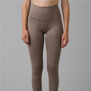 Prana | High Rise Leggings Zawn Collection Light Herringbone Pockets Fawn Small